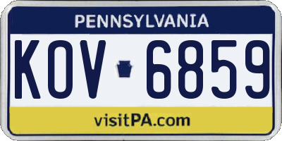PA license plate KOV6859