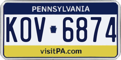 PA license plate KOV6874