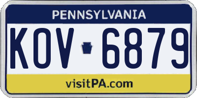 PA license plate KOV6879