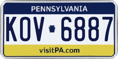 PA license plate KOV6887