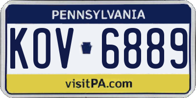 PA license plate KOV6889
