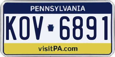 PA license plate KOV6891