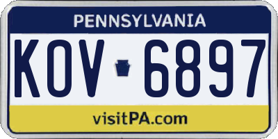 PA license plate KOV6897