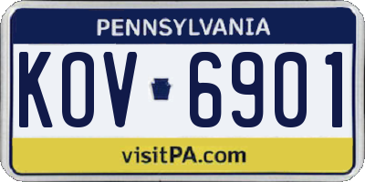 PA license plate KOV6901