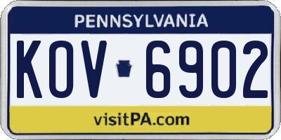PA license plate KOV6902