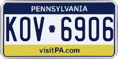 PA license plate KOV6906