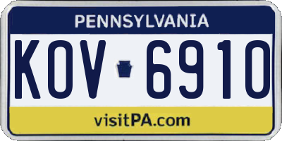 PA license plate KOV6910