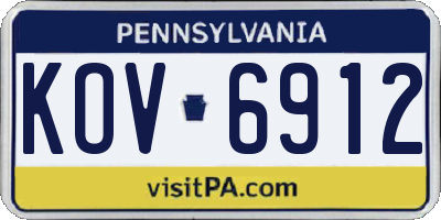 PA license plate KOV6912
