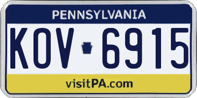 PA license plate KOV6915