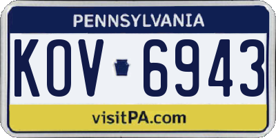 PA license plate KOV6943