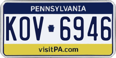 PA license plate KOV6946