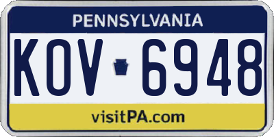 PA license plate KOV6948