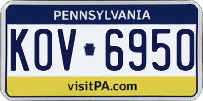 PA license plate KOV6950