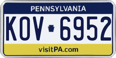 PA license plate KOV6952
