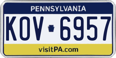 PA license plate KOV6957