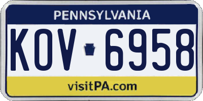 PA license plate KOV6958