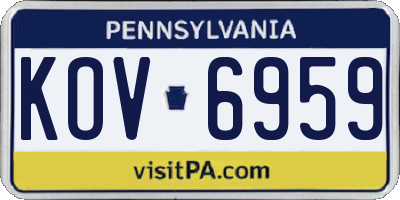 PA license plate KOV6959