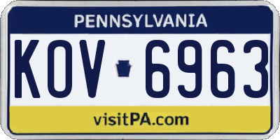 PA license plate KOV6963