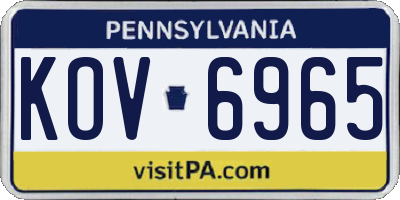 PA license plate KOV6965