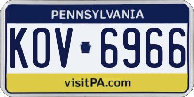 PA license plate KOV6966