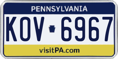 PA license plate KOV6967