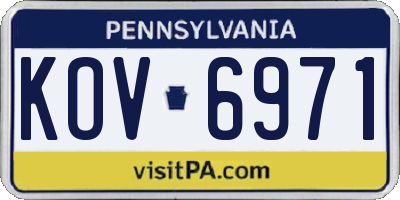 PA license plate KOV6971