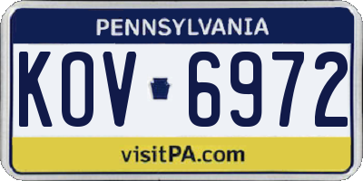 PA license plate KOV6972