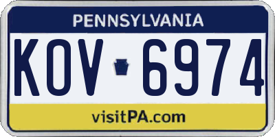 PA license plate KOV6974
