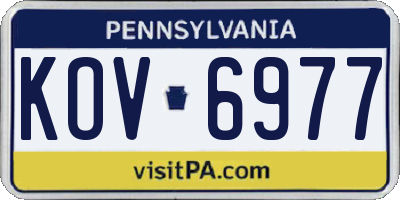 PA license plate KOV6977