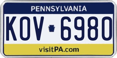 PA license plate KOV6980
