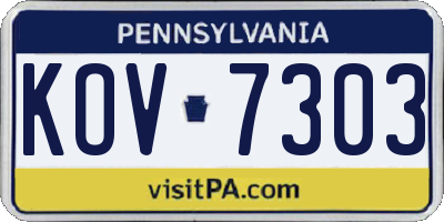 PA license plate KOV7303