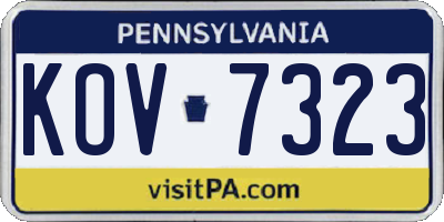 PA license plate KOV7323