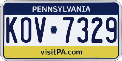PA license plate KOV7329