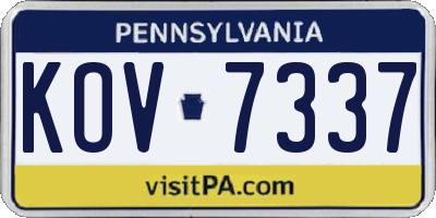 PA license plate KOV7337