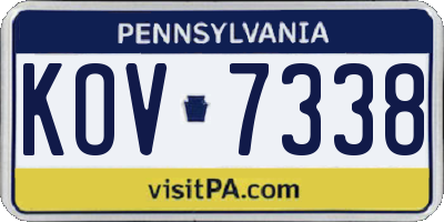 PA license plate KOV7338