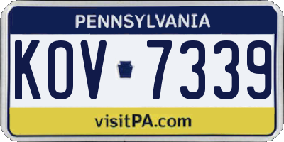 PA license plate KOV7339