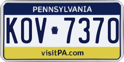 PA license plate KOV7370