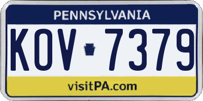 PA license plate KOV7379