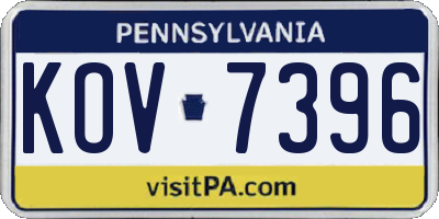 PA license plate KOV7396