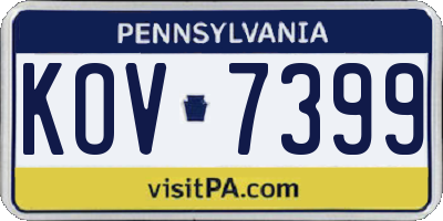 PA license plate KOV7399