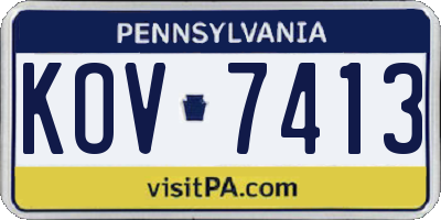 PA license plate KOV7413