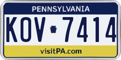 PA license plate KOV7414