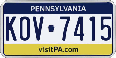 PA license plate KOV7415