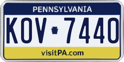 PA license plate KOV7440