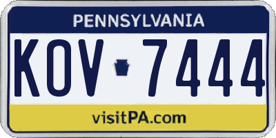 PA license plate KOV7444