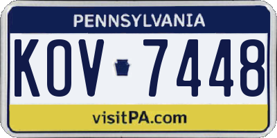 PA license plate KOV7448