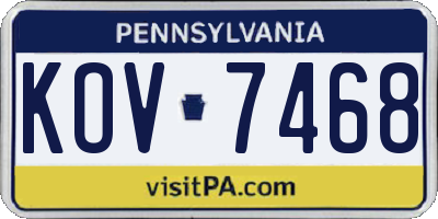 PA license plate KOV7468