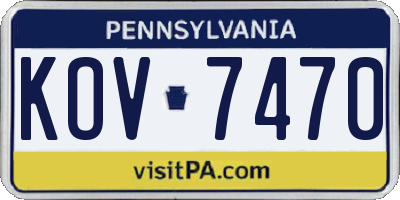 PA license plate KOV7470
