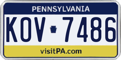 PA license plate KOV7486