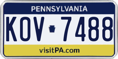 PA license plate KOV7488